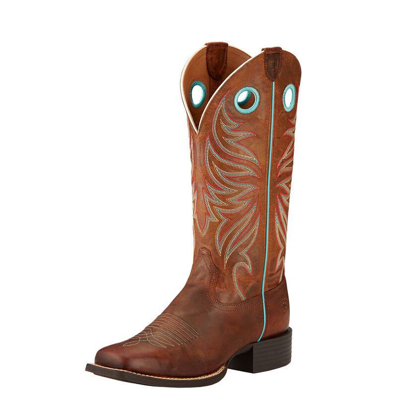 Botas Vaqueras Ariat Round Up Ryder Marrones Mujer - Chile 971-PNMJCZ